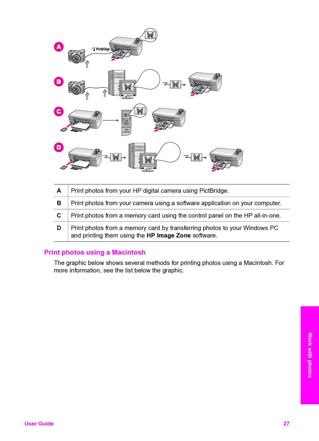 HP 2355v, 2350 manual Print photos using a Macintosh 