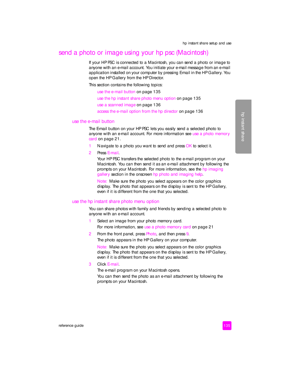 HP 2400 2410xi (Q3088A), 2400 2420 (Q3085A) manual Send a photo or image using your hp psc Macintosh, Use the e-mail button 
