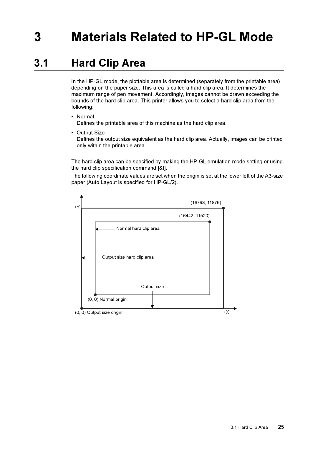 HP 340A, 240A manual Materials Related to HP-GL Mode, Hard Clip Area 