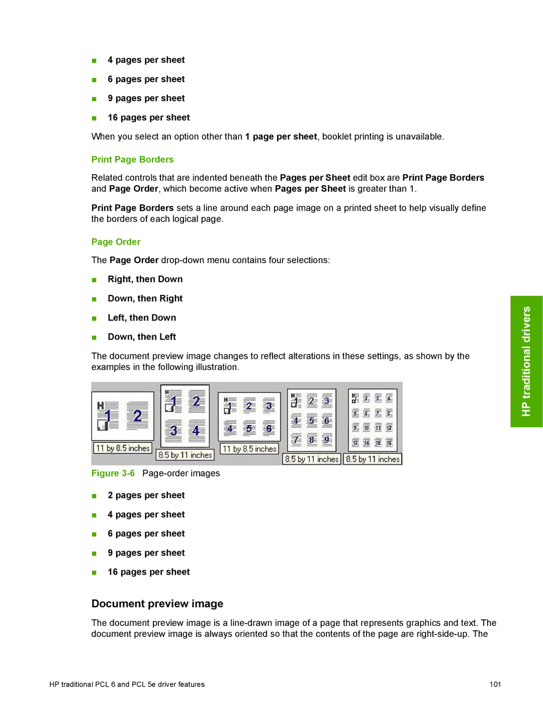 HP 2410 manual Document preview image, Print Page Borders, Order 