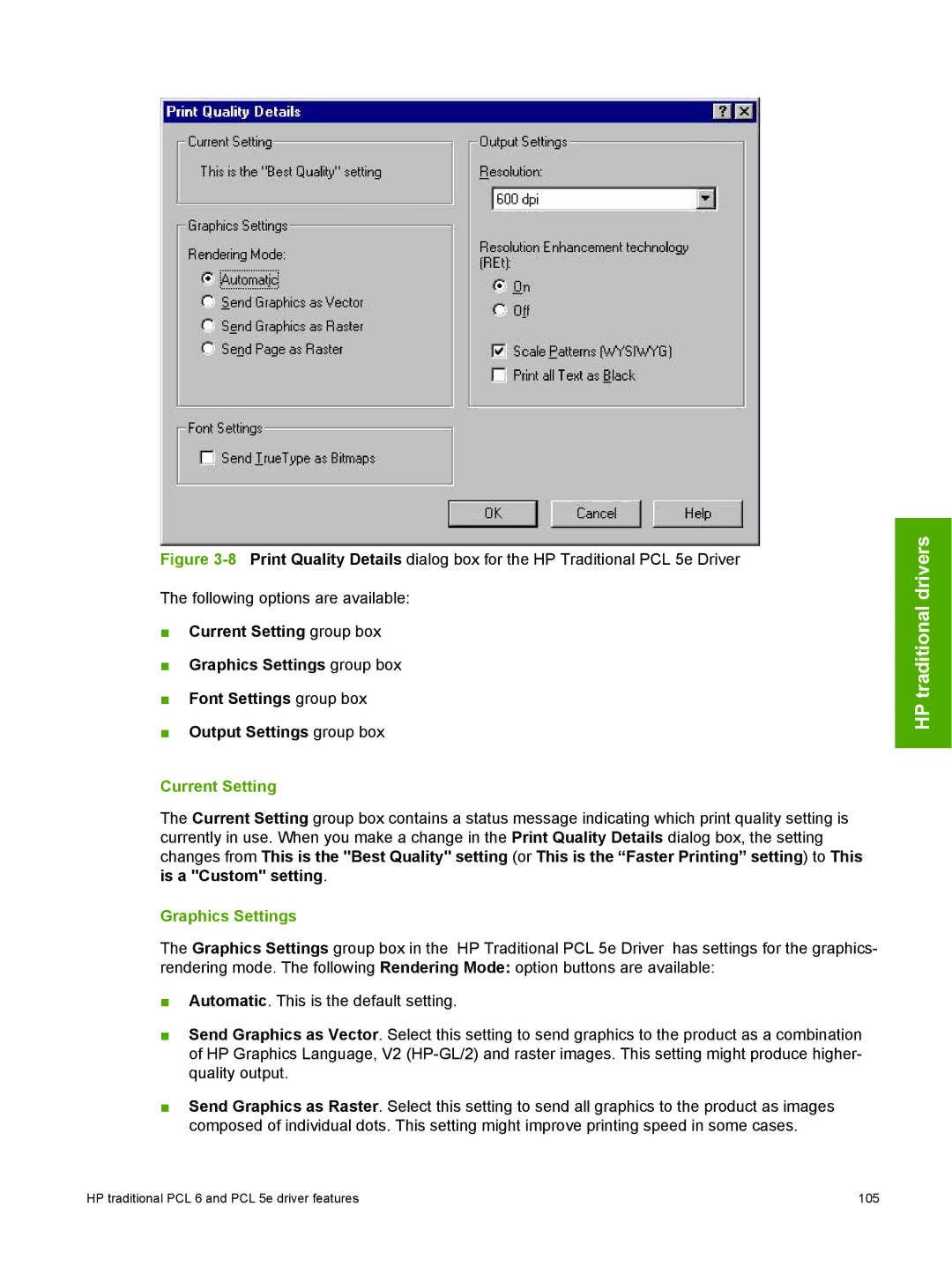 HP 2410 manual Graphics Settings 