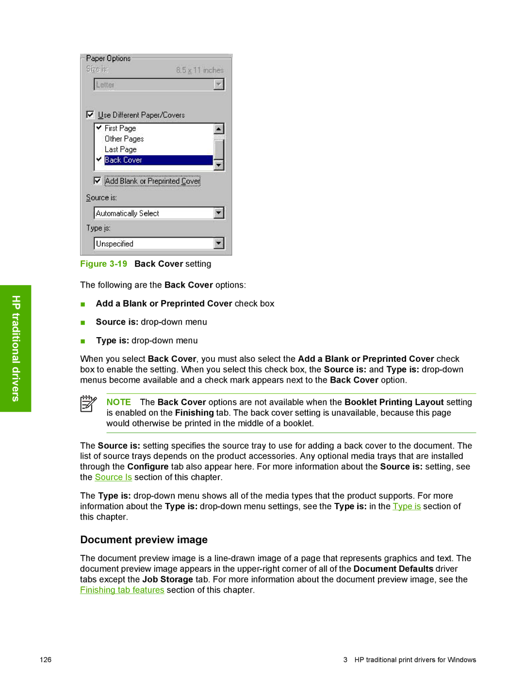 HP 2410 manual Back Cover setting 