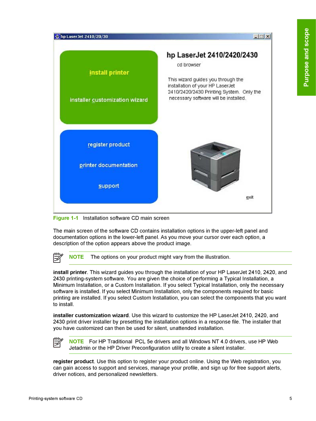 HP 2410 manual Printing-system software CD 