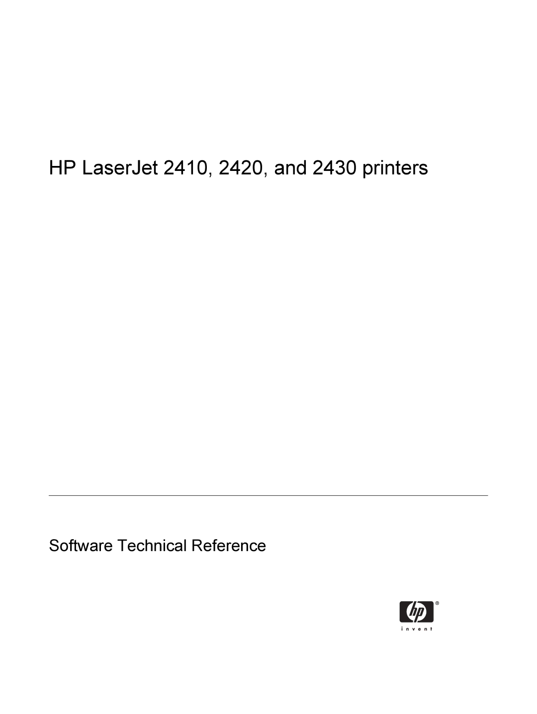 HP manual HP LaserJet 2410, 2420, and 2430 printers 