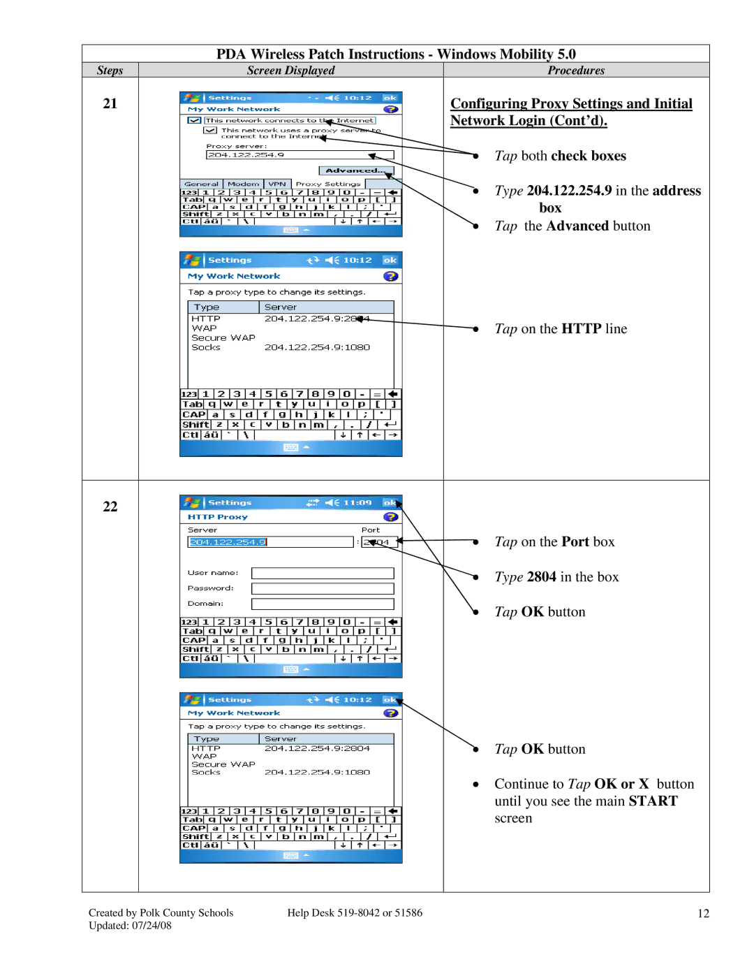 HP 2490 manual PDA Wireless Patch Instructions Windows Mobility 