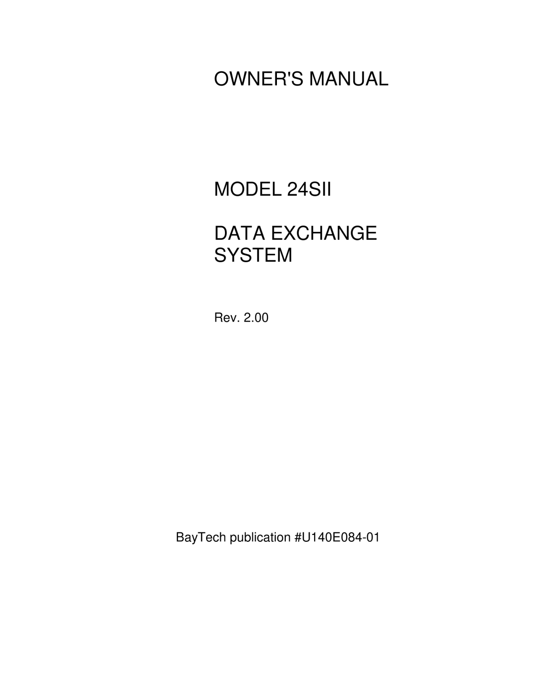 HP manual Model 24SII Data Exchange System 