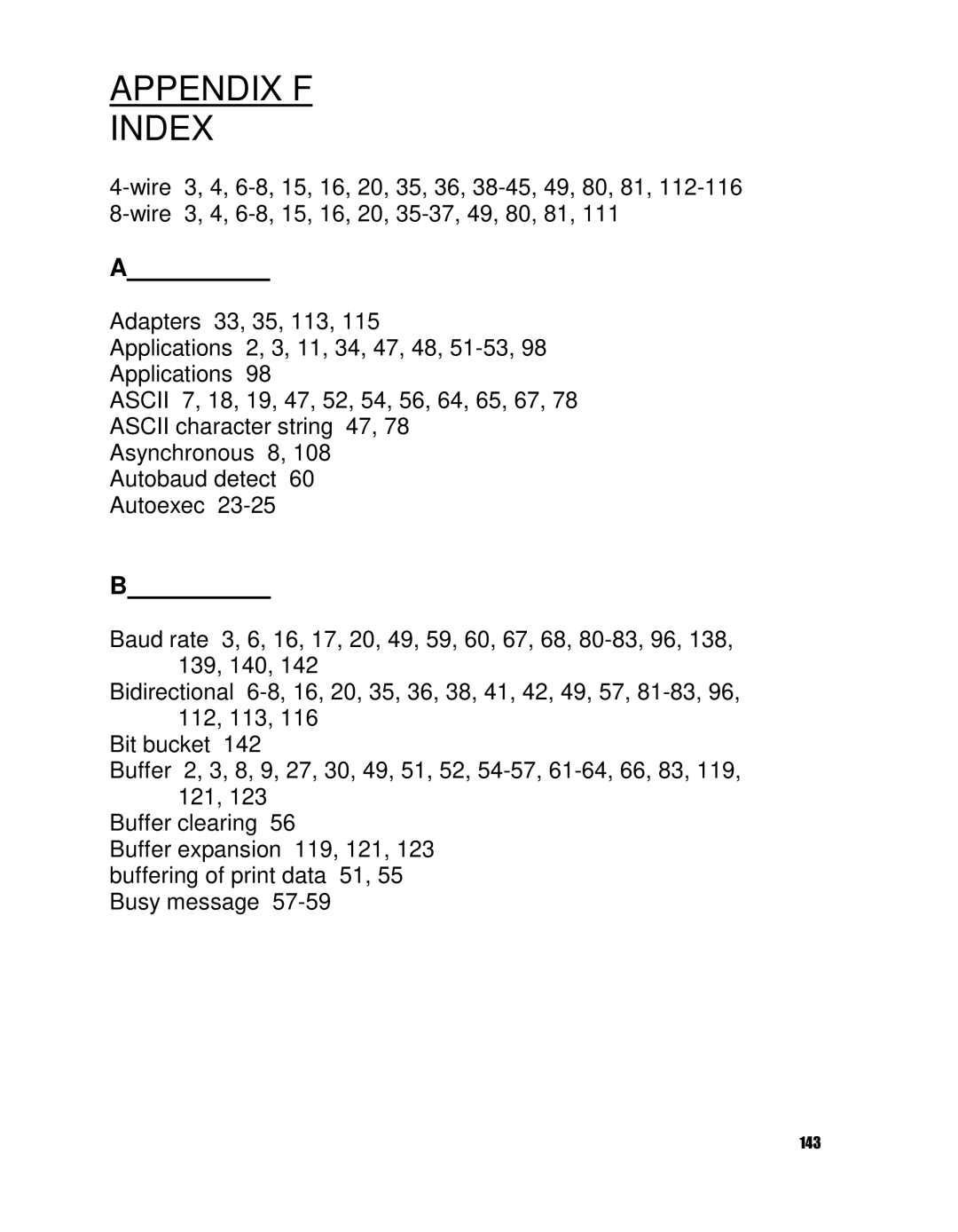 HP 24SII manual Appendix F Index 