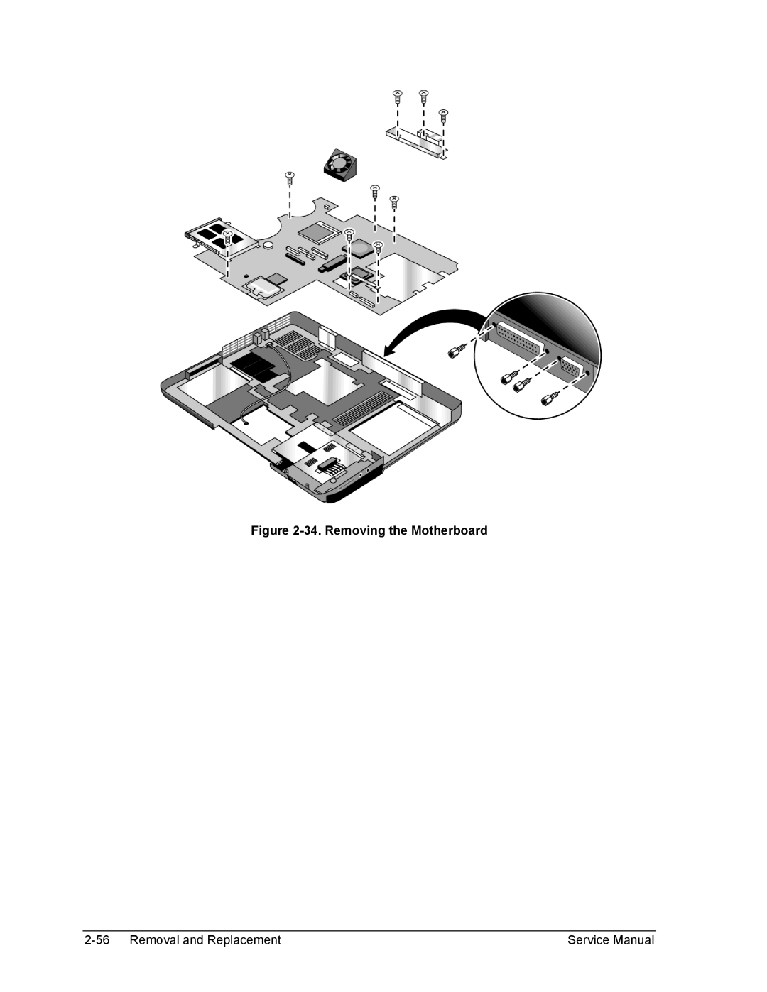 HP 1100, 2500, 2100 manual Removing the Motherboard 