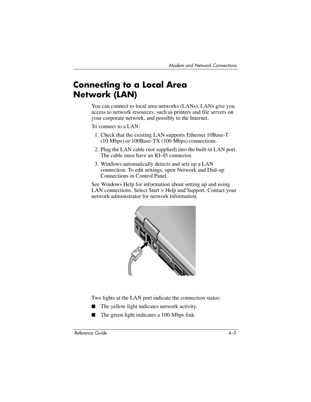 HP 2126EA, 2500, 2185AF, 2158, 2505EA, 2510AP, 2508EA, 2156EA, 2117AP, 2116AP, 2114AP, 2115AP Connecting to a Local Area Network LAN 