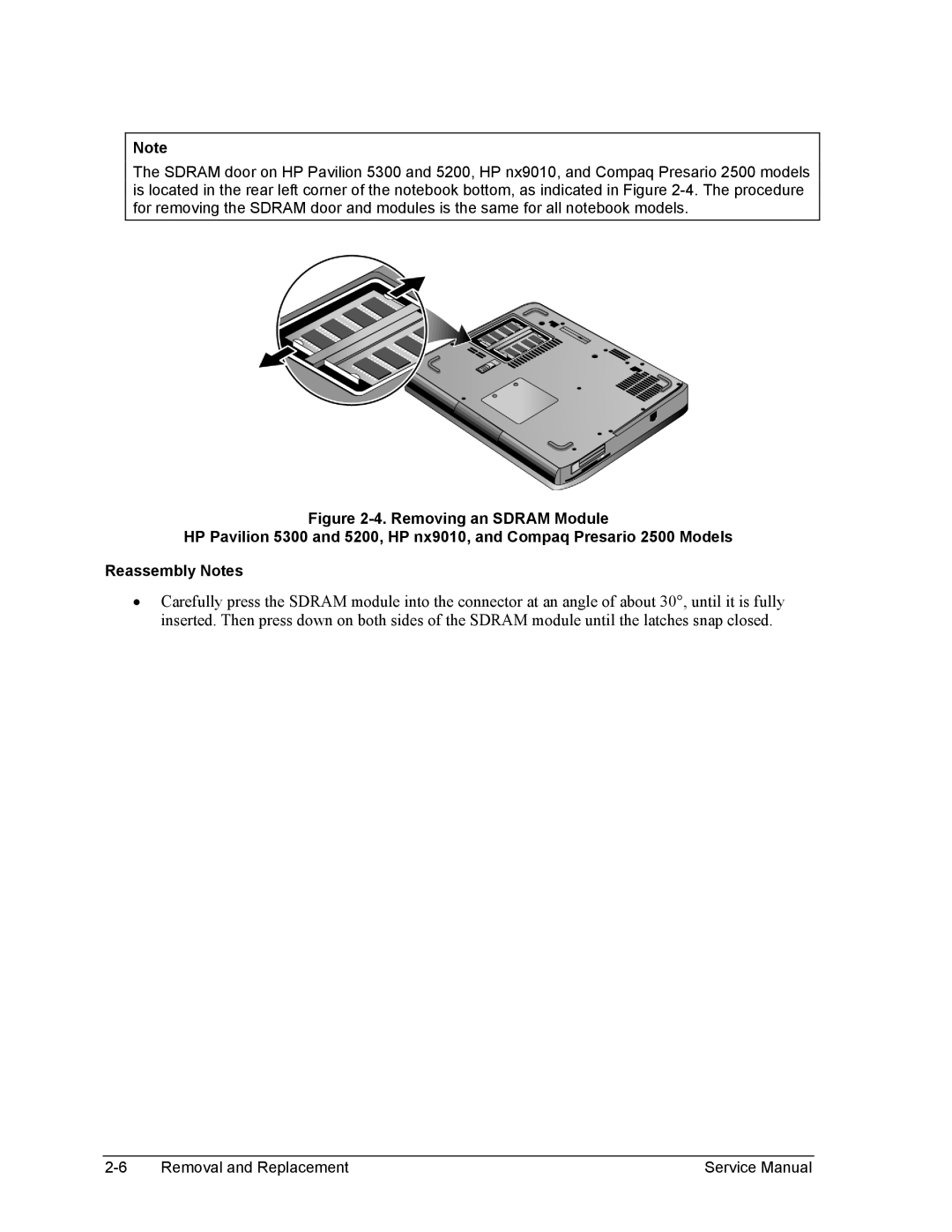 HP 2506EU, 2500, 2186AF, 2183AF, 2182AT, 2182AF, 2180EA, 2180AF, 2180CA, 2179AF, 2178EA, 2178CL, 2178AF, 2158 Removal and Replacement 