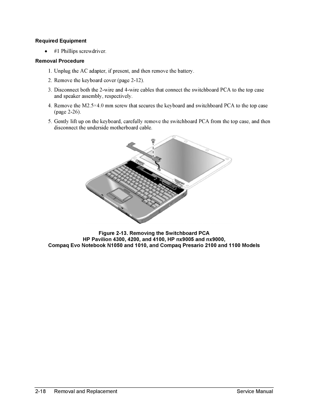 HP 2510AT, 2500, 2186AF, 2183AF, 2182AT, 2182AF, 2180EA, 2180AF, 2180CA, 2179AF, 2178EA, 2178CL, 2178AF, 2158 #1 Phillips screwdriver 