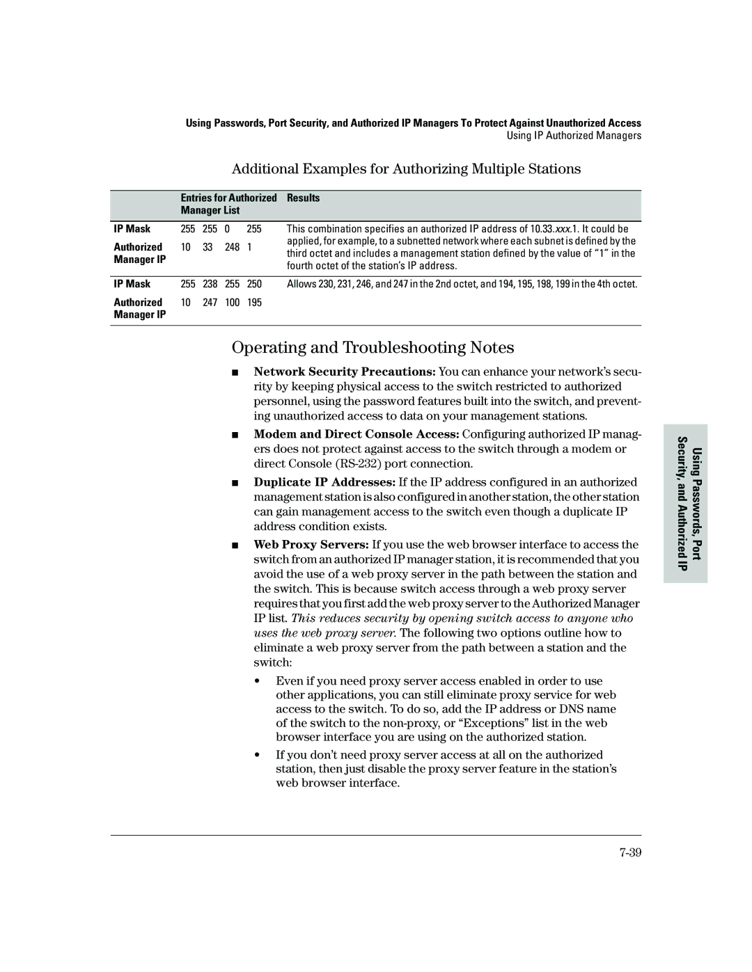 HP 2500 Operating and Troubleshooting Notes, Additional Examples for Authorizing Multiple Stations, Results, Authorized 