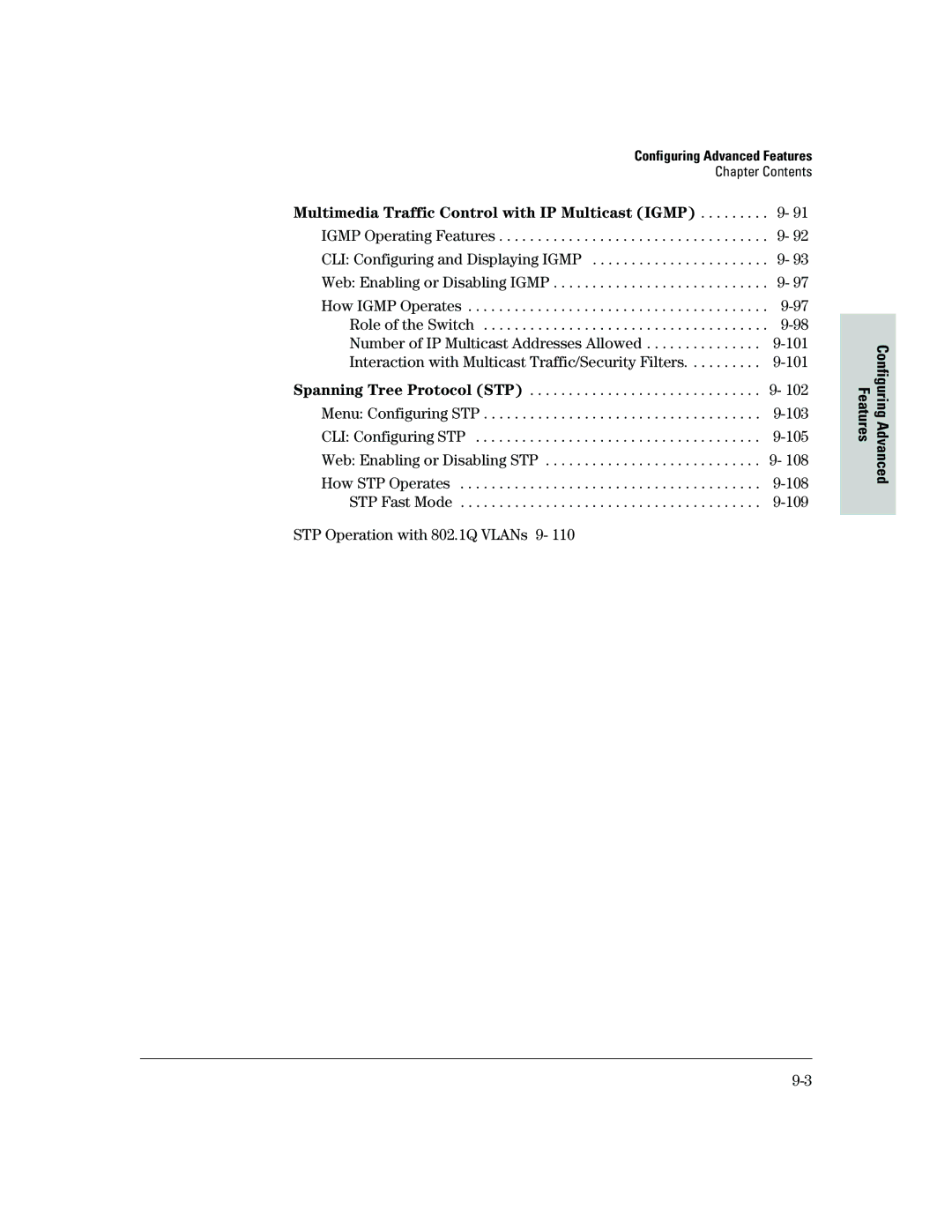 HP 2500 manual 103, 105, 108, 109, STP Operation with 802.1Q VLANs 9 