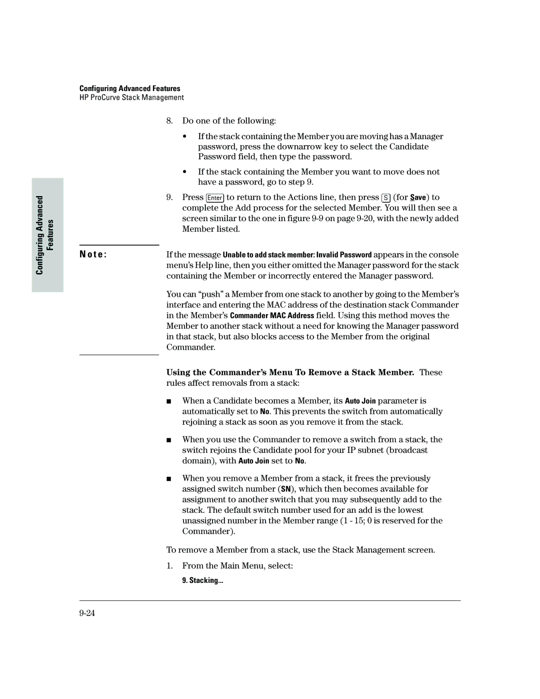 HP 2500 manual Member listed, Commander 