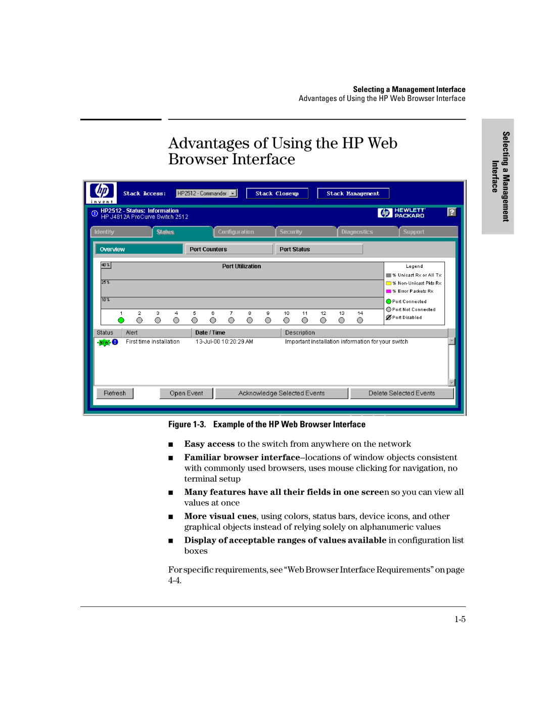 HP 2500 manual Advantages of Using the HP Web Browser Interface 