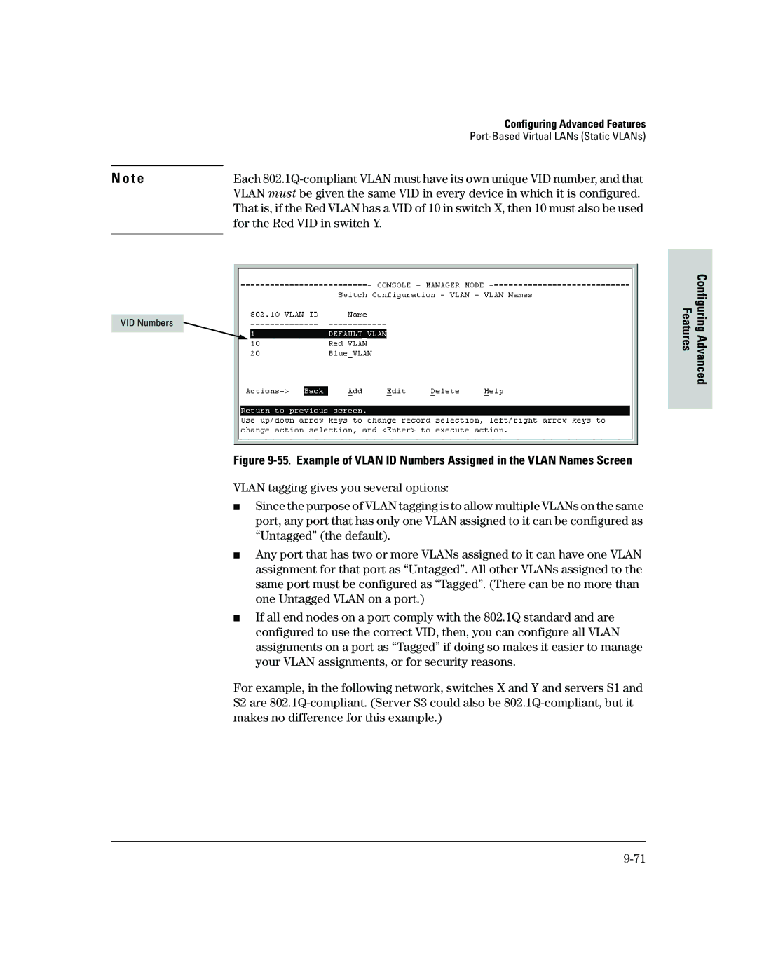 HP 2500 manual For the Red VID in switch Y 