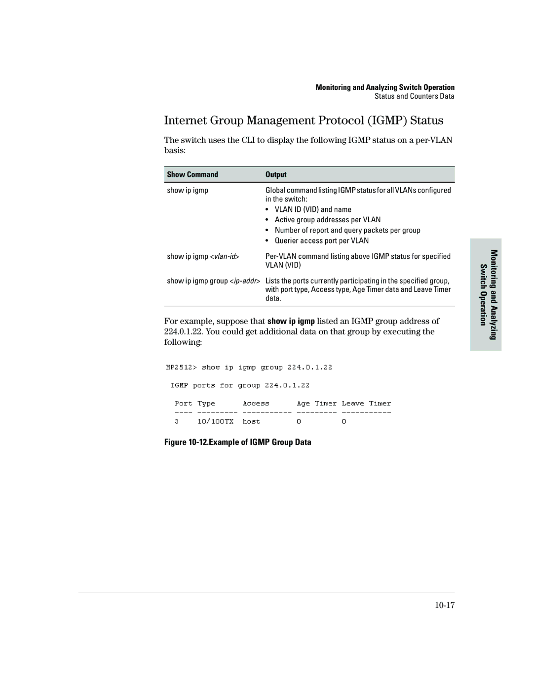 HP 2500 manual 10-17, Show Command Output 