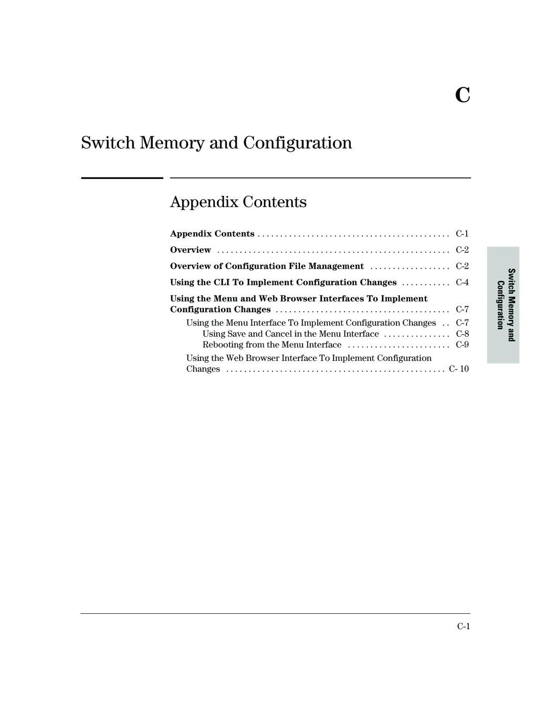 HP 2500 manual Switch Memory and Configuration 