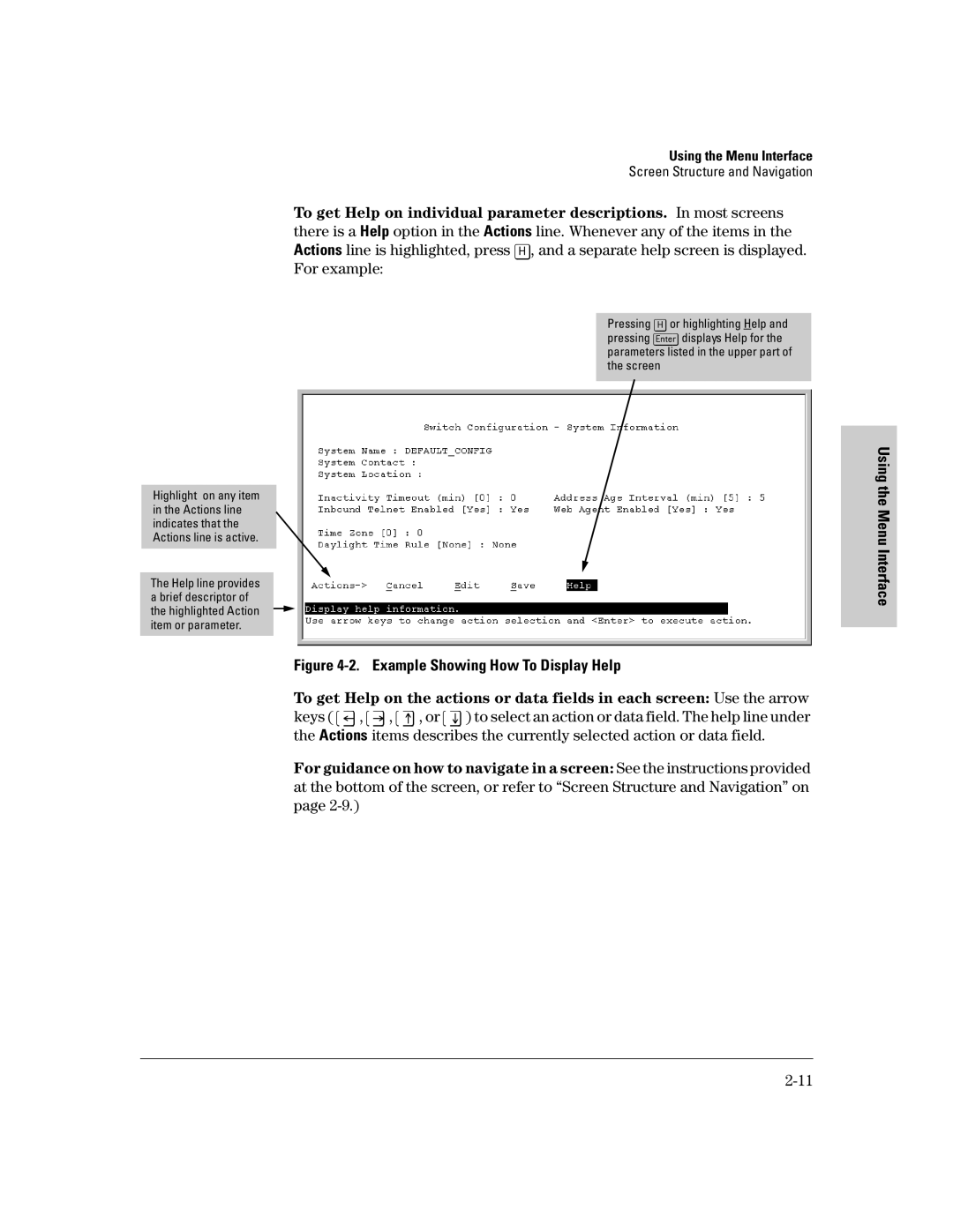 HP 2500 manual Example Showing How To Display Help 