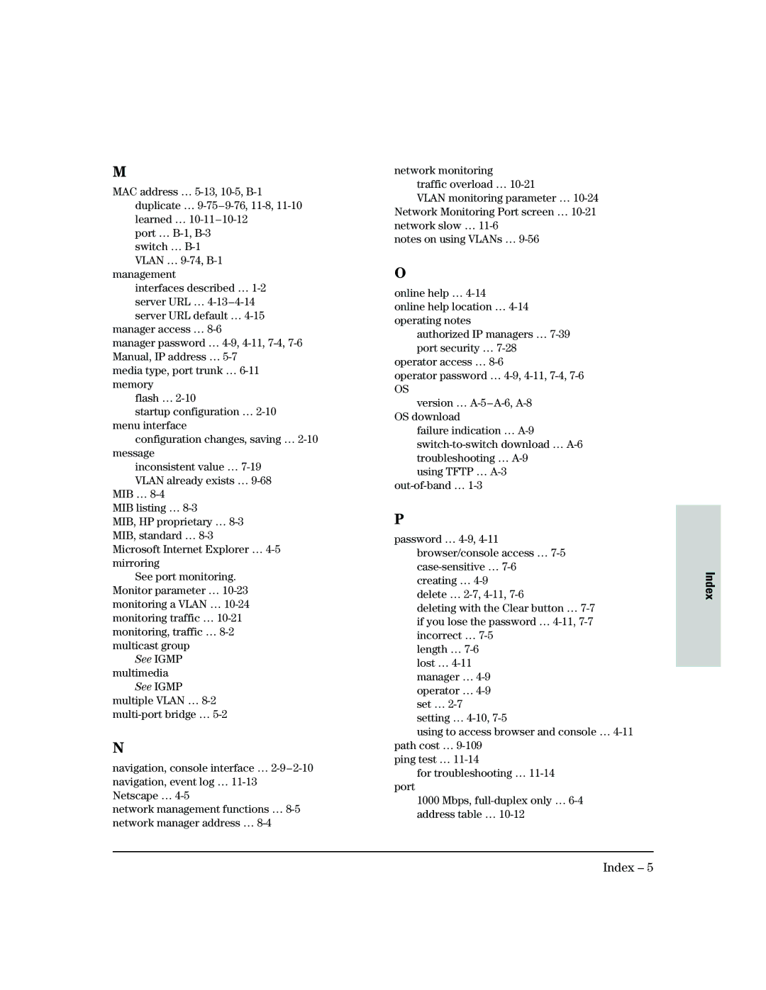 HP 2500 manual See Igmp 