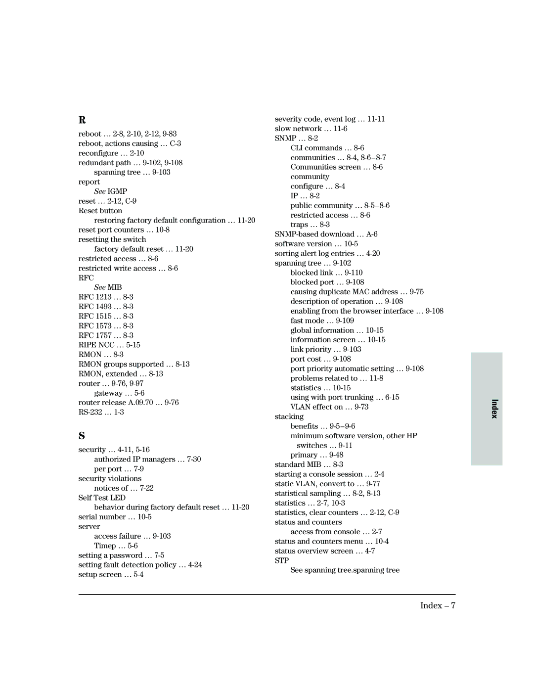 HP 2500 manual See MIB 