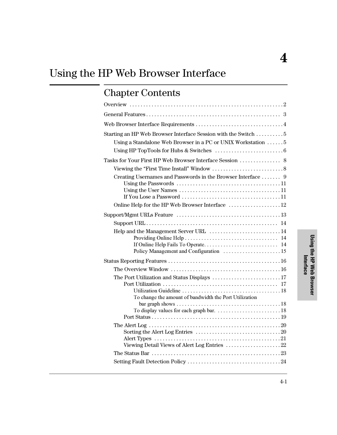 HP 2500 manual Tasks for Your First HP Web Browser Interface Session, Using the HP Web Browser Interface 