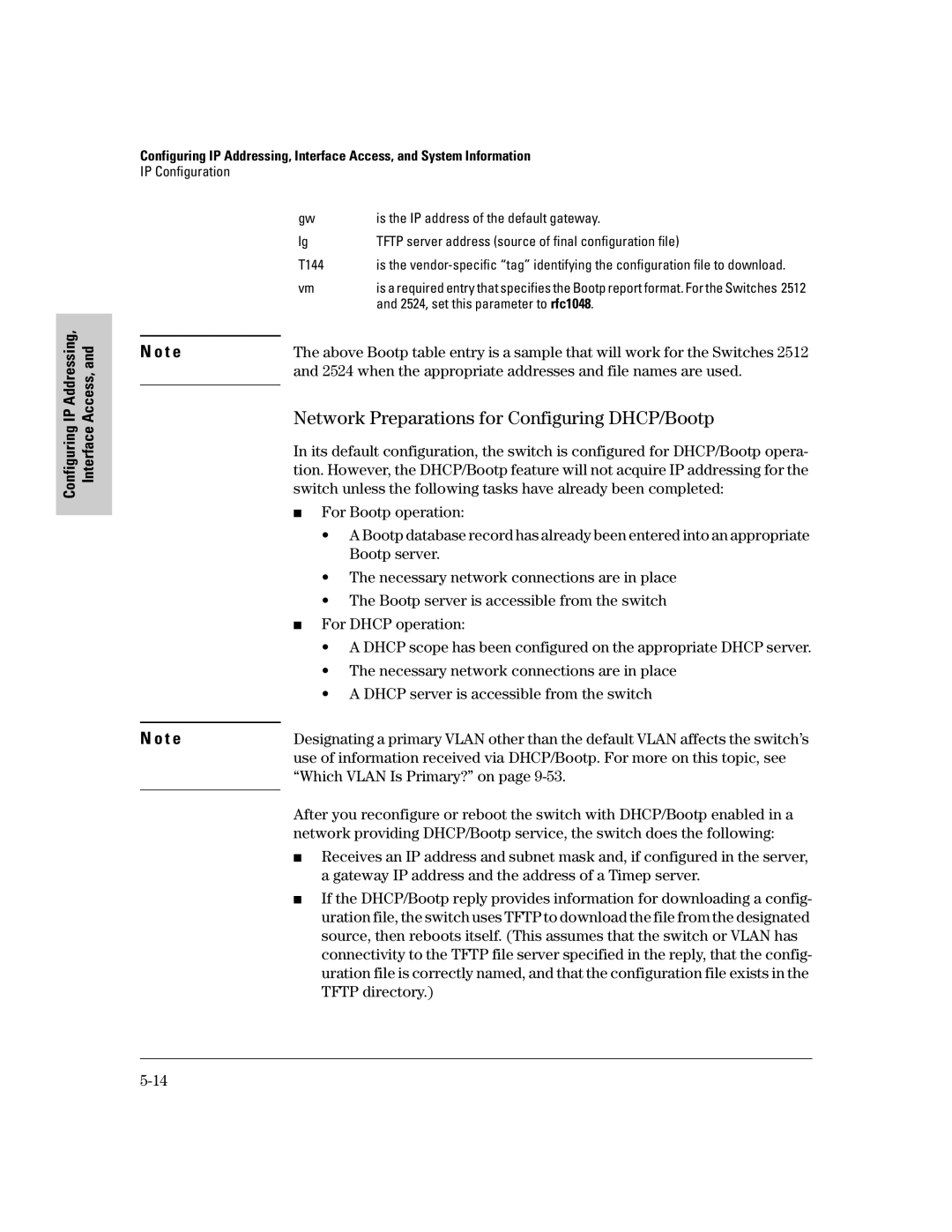 HP 2500 manual Network Preparations for Configuring DHCP/Bootp 