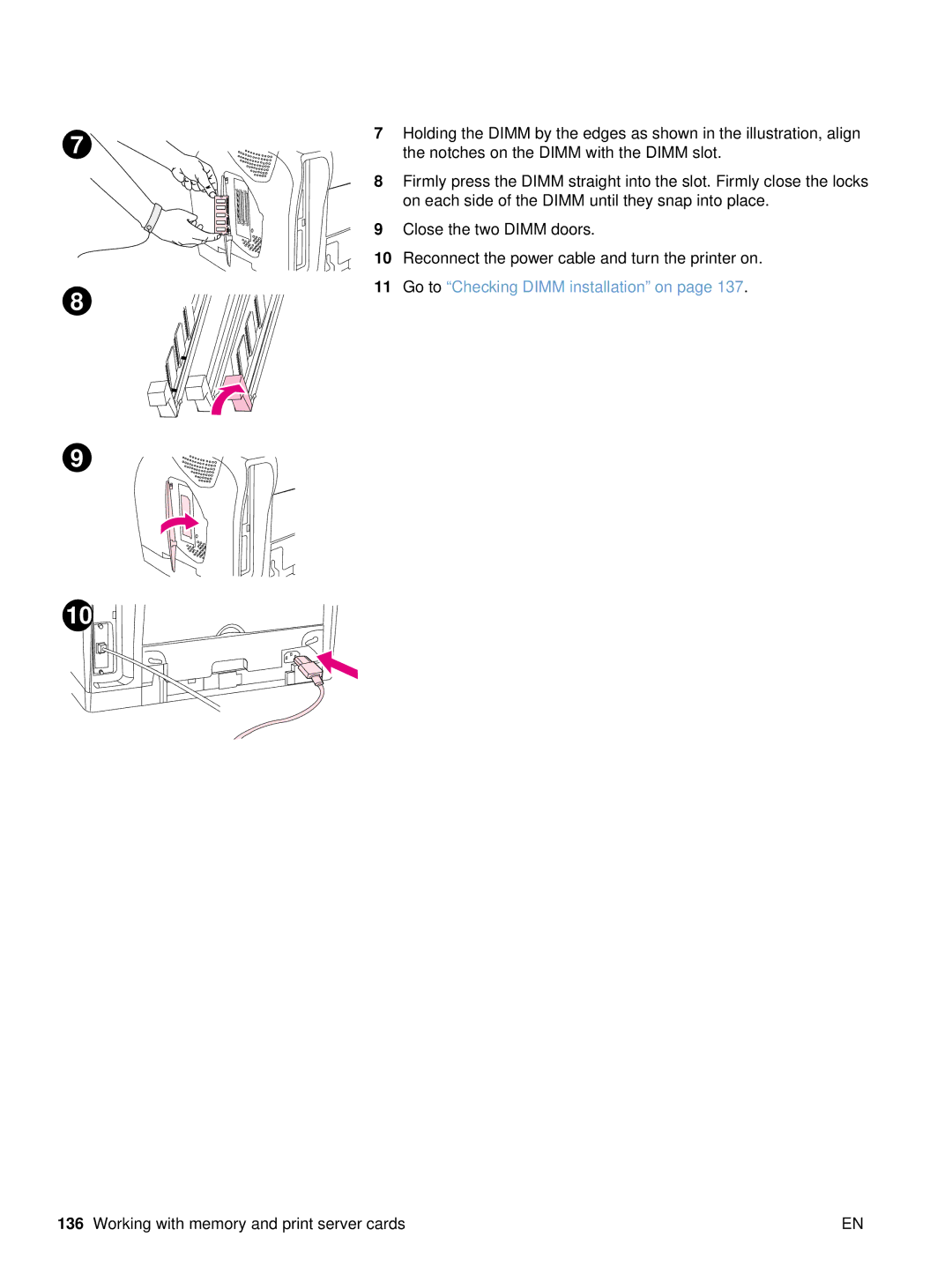 HP 2500 manual Go to Checking Dimm installation on 