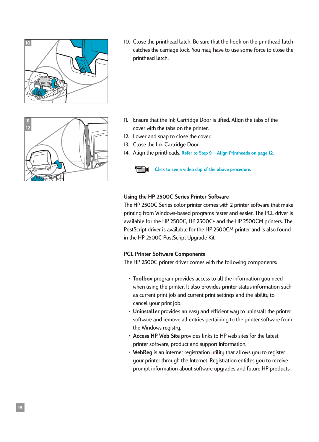 HP 2500CM manual Using the HP 2500C Series Printer Software, PCL Printer Software Components 