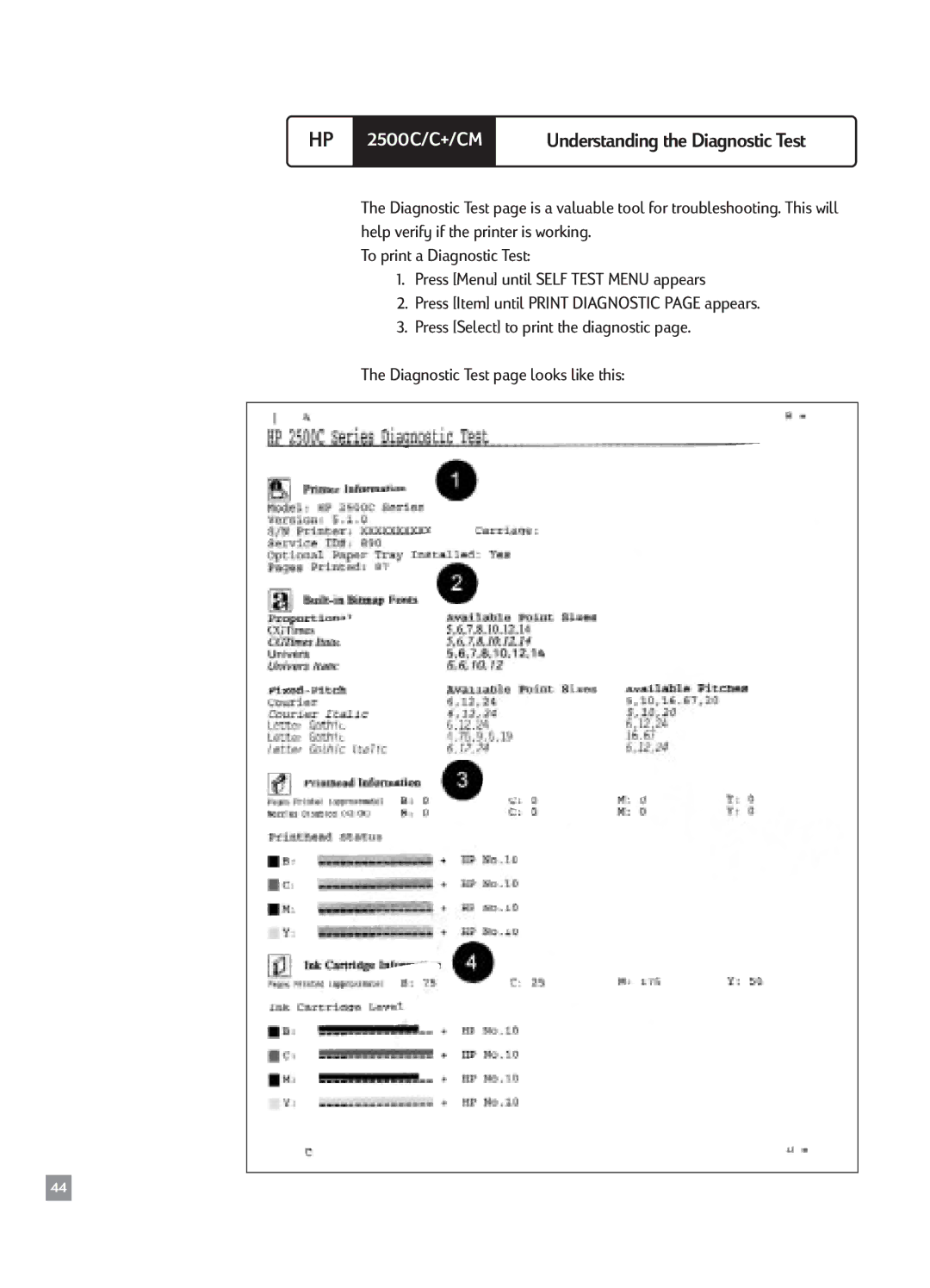 HP 2500CM manual Understanding the Diagnostic Test 