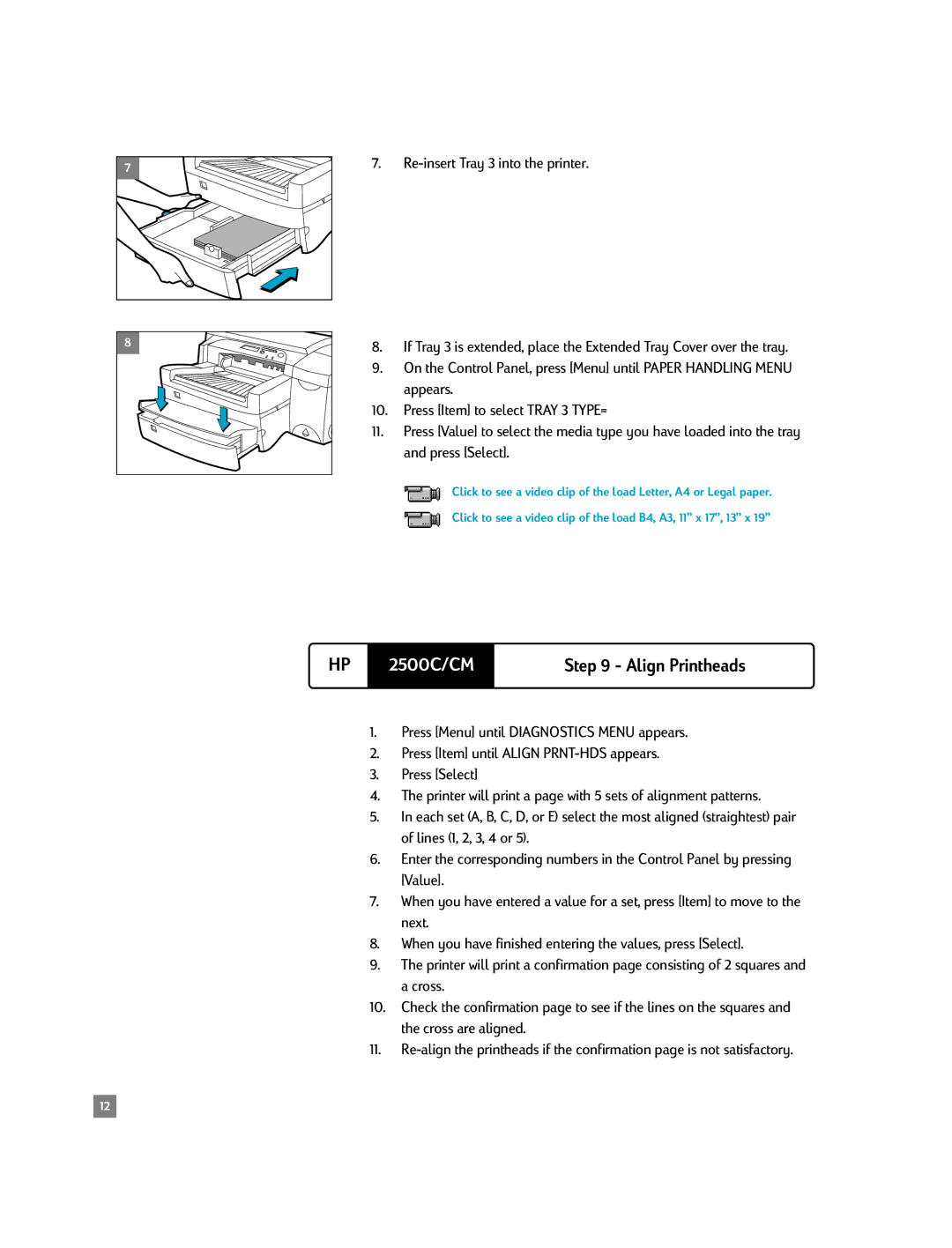 HP 2500C/CM manual Align Printheads 