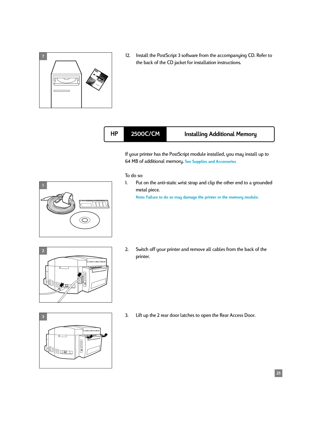 HP 2500C/CM manual Installing Additional Memory 