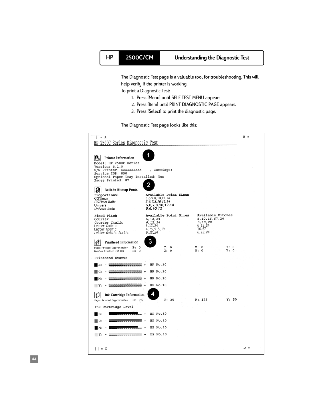 HP 2500C/CM manual Understanding the Diagnostic Test 