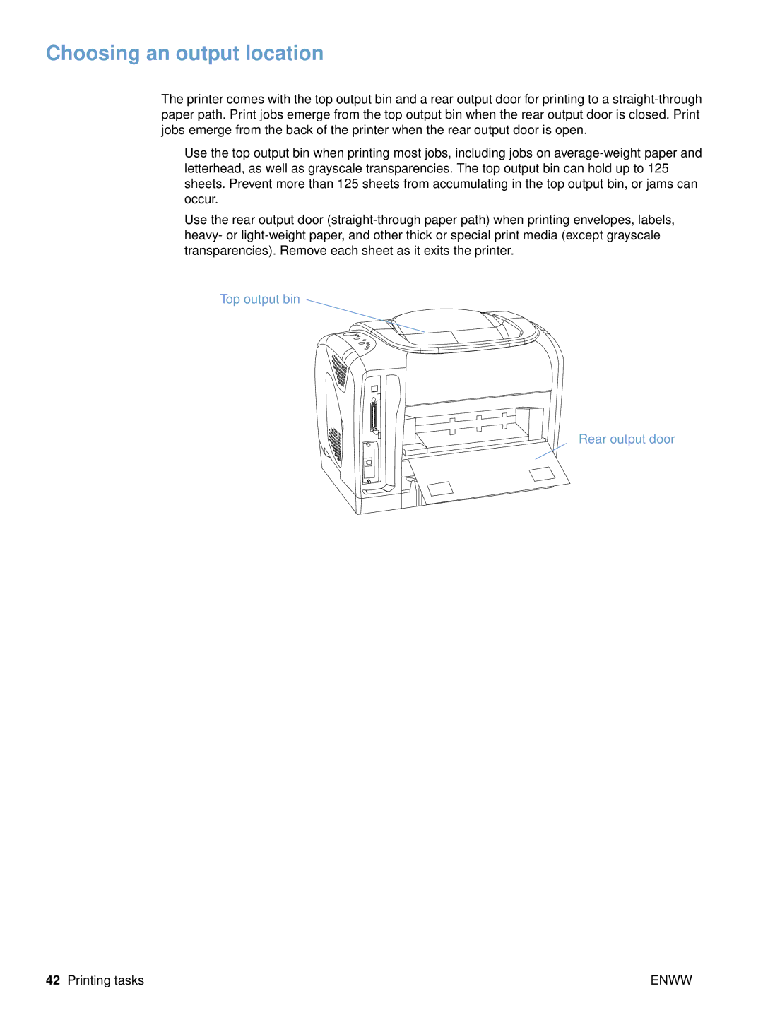 HP 2500tn, 2500L, 2500n manual Choosing an output location 