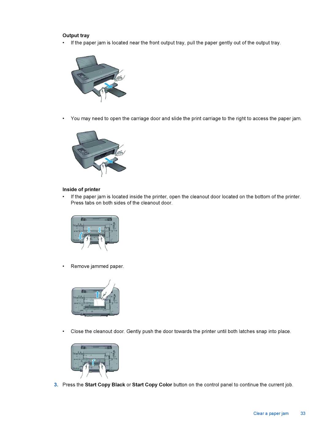 HP 2510 CX028A manual Output tray, Inside of printer 