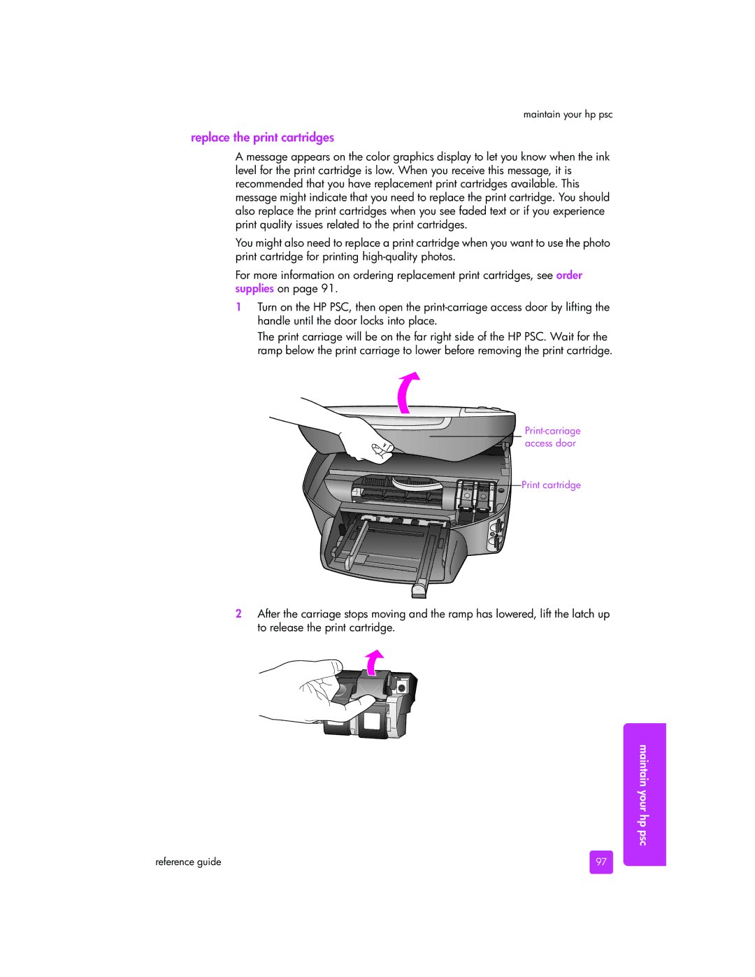 HP 2510xi manual Replace the print cartridges 