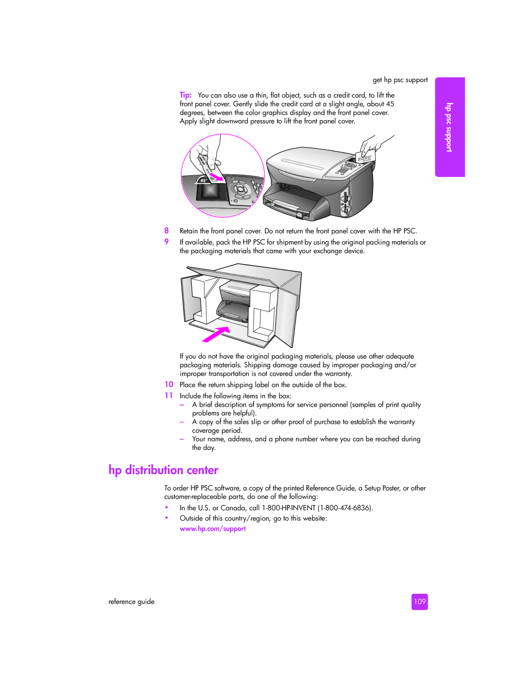 HP 2510xi manual Hp distribution center, 109 