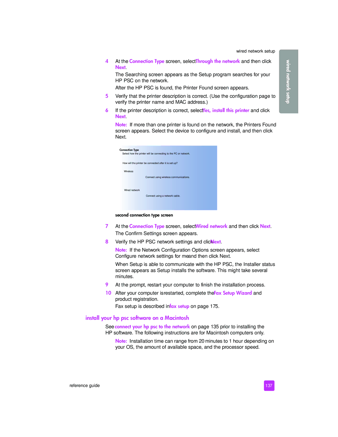 HP 2510xi manual Install your hp psc software on a Macintosh, 137 