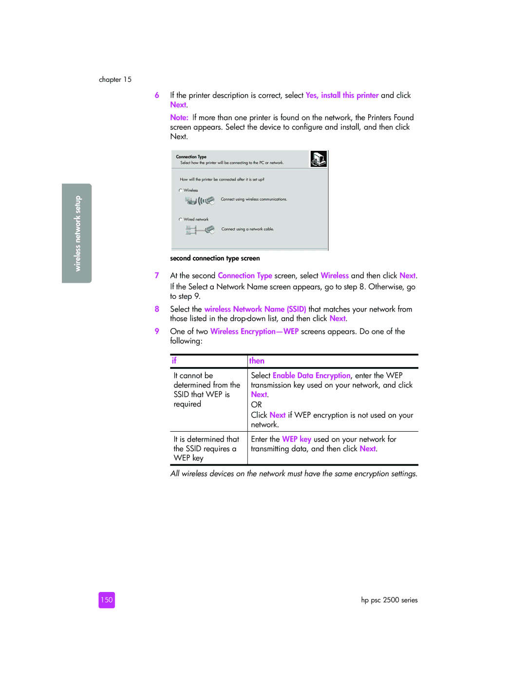 HP 2510xi manual Ssid that WEP is, Next, 150 