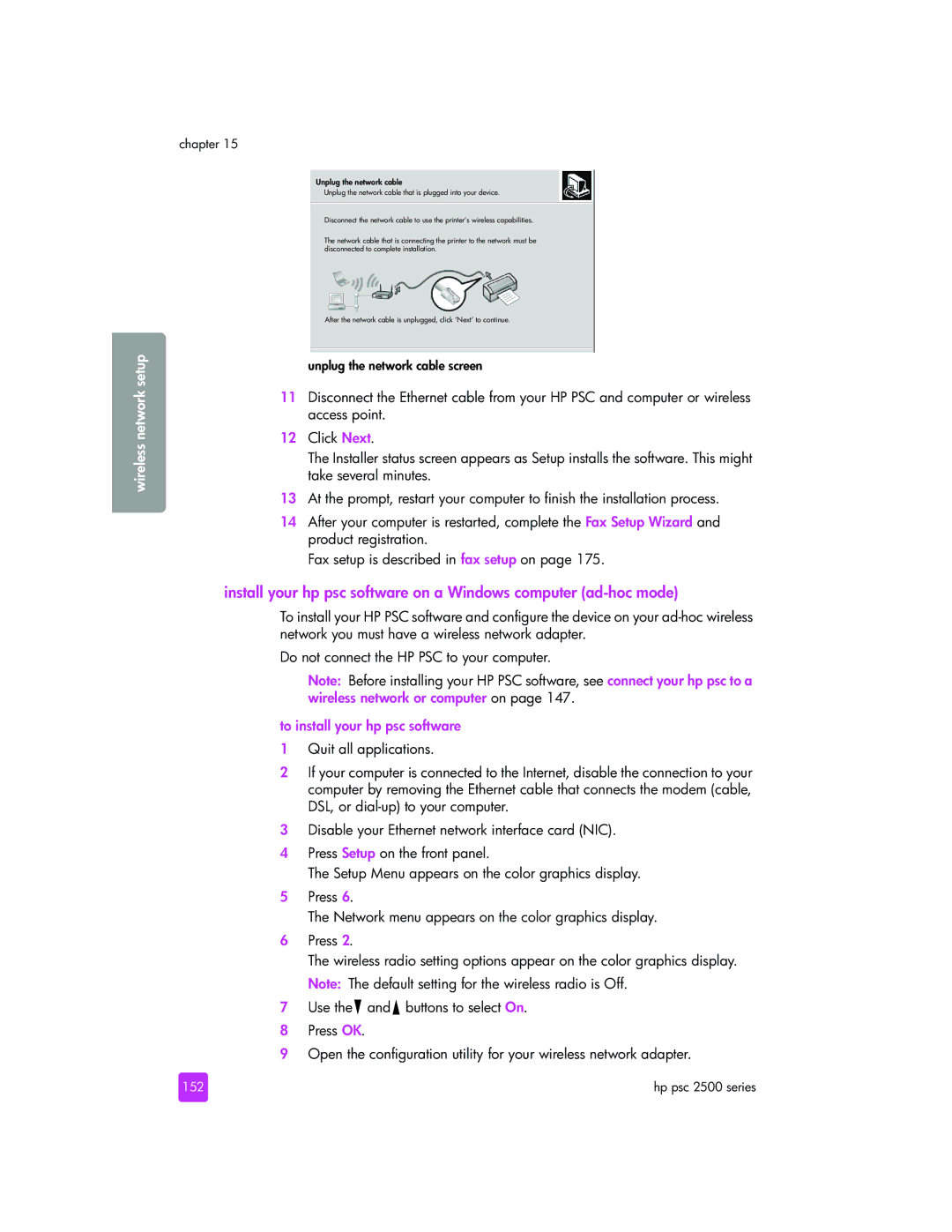 HP 2510xi manual 152, Unplug the network cable 