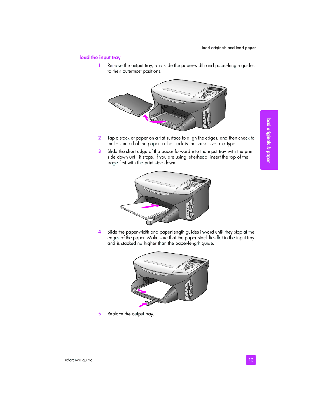 HP 2510xi manual Load the input tray, Replace the output tray 