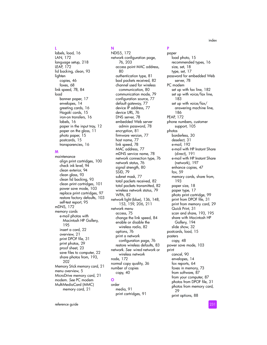 HP 2510xi manual 231 