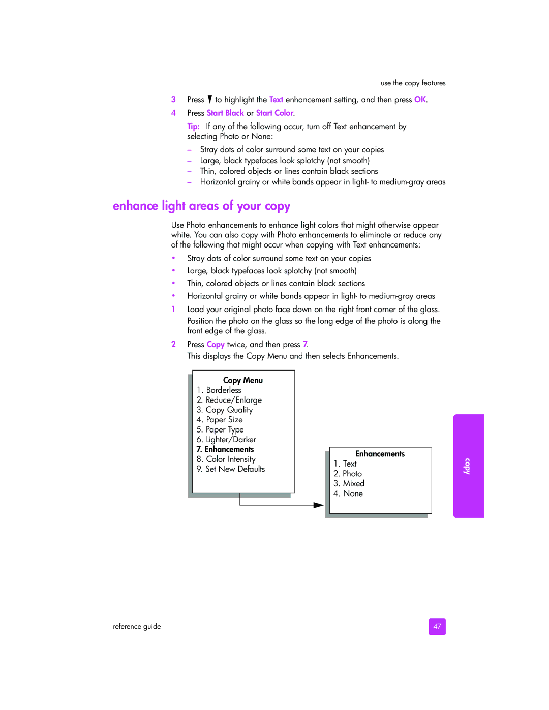 HP 2510xi manual Enhance light areas of your copy 