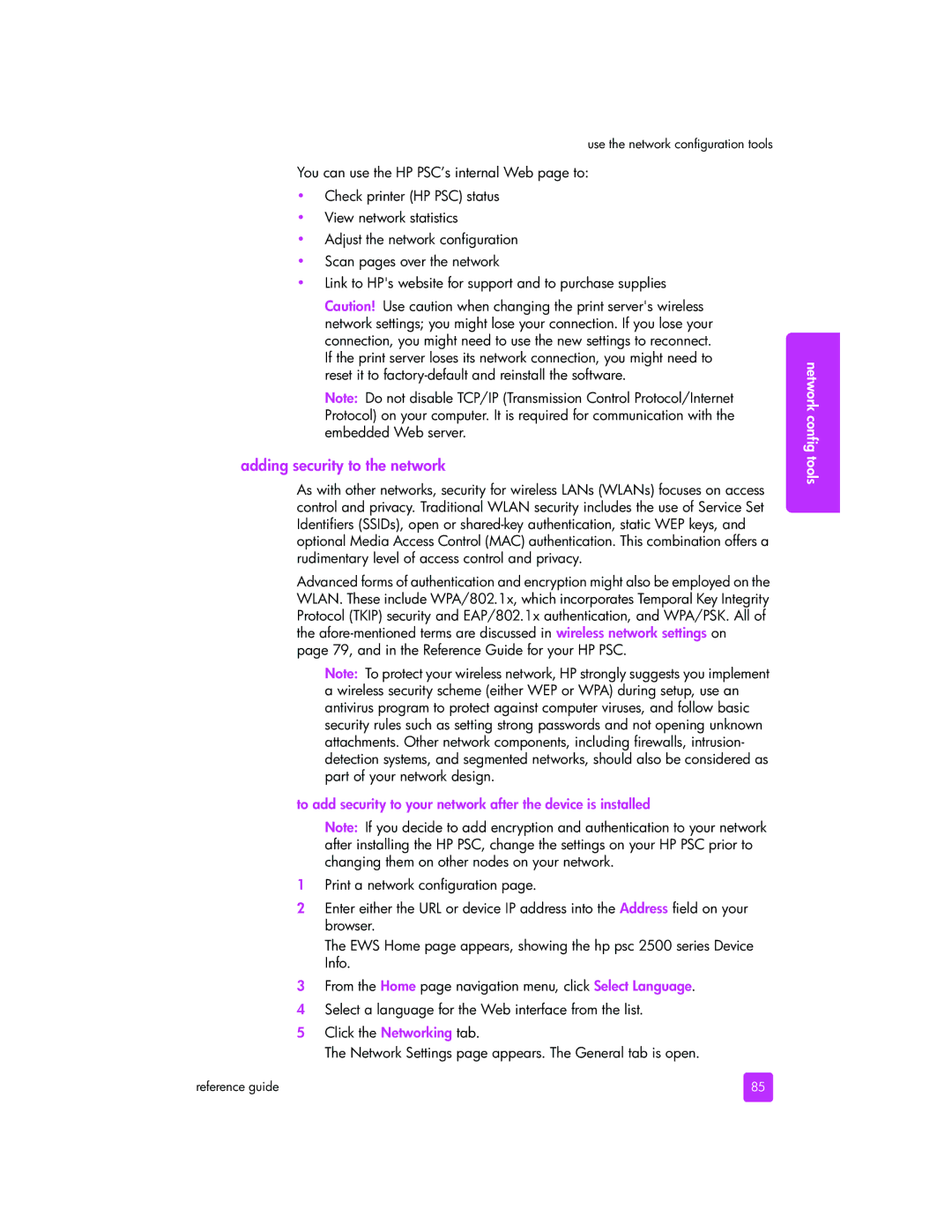 HP 2510xi manual Adding security to the network 