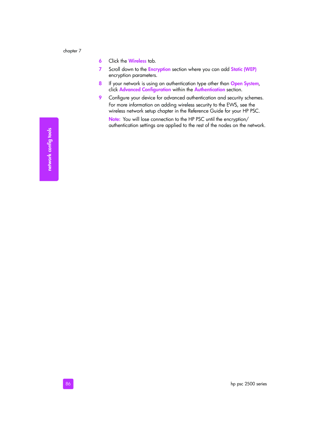 HP 2510xi manual Network config tools 