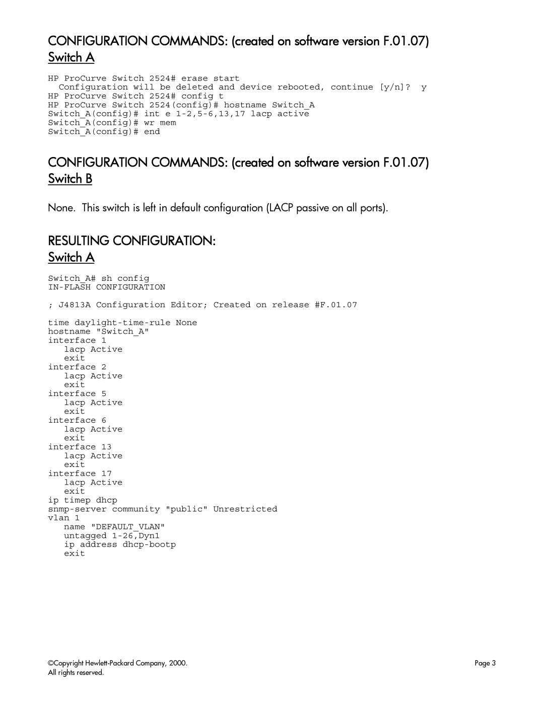 HP 2512, 2524 manual Resulting Configuration, IN-FLASH Configuration 