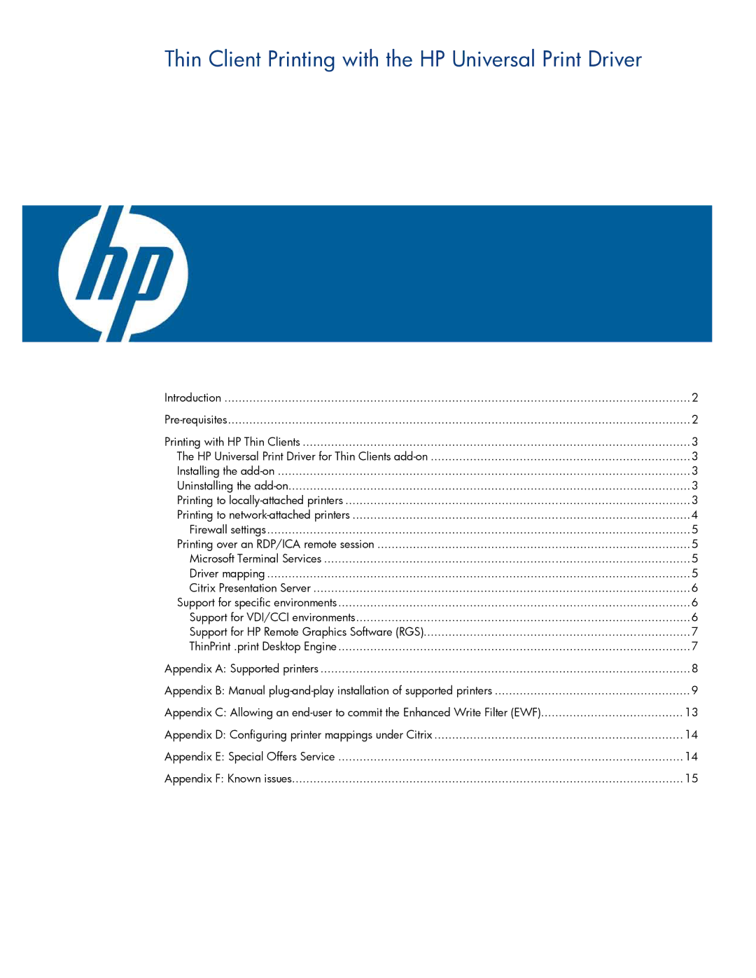 HP 2533t Mobile manual Thin Client Printing with the HP Universal Print Driver 