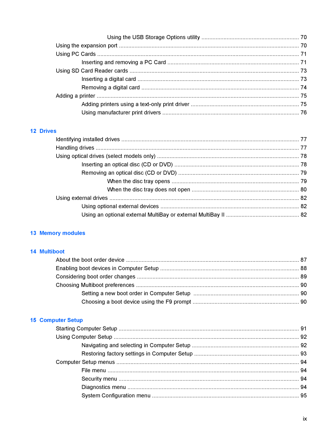 HP 2533t Mobile manual Drives 