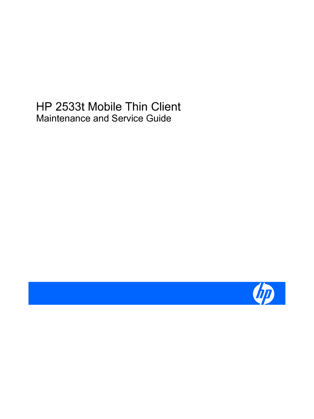 HP manual HP 2533t Mobile Thin Client 