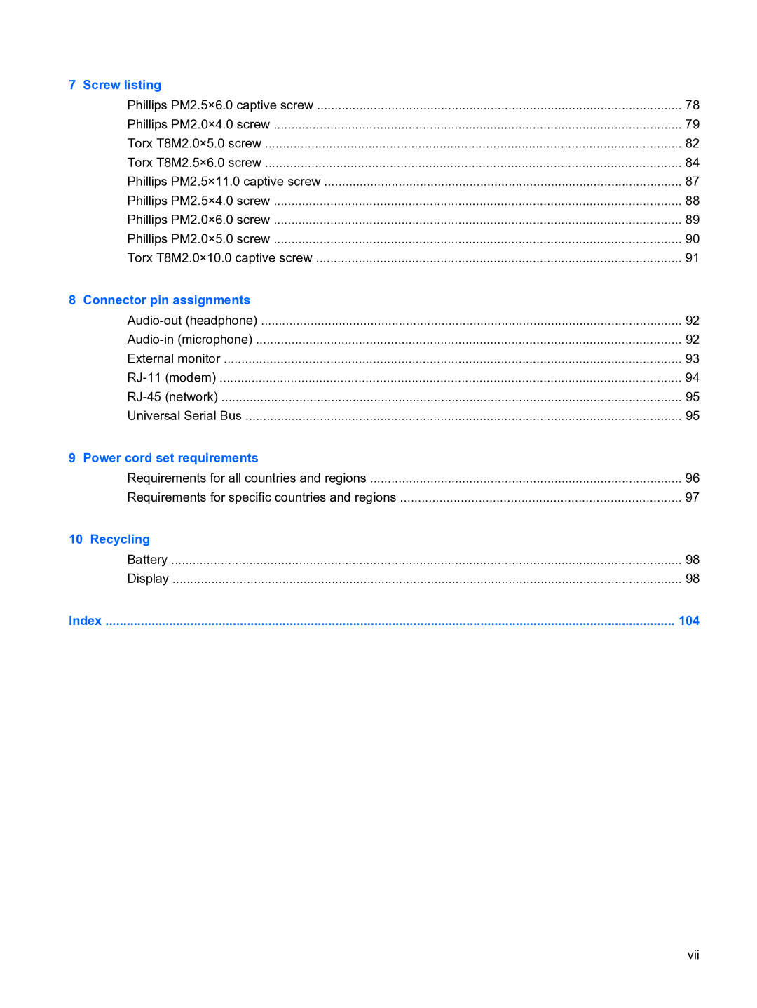 HP 2533t Mobile manual Recycling 